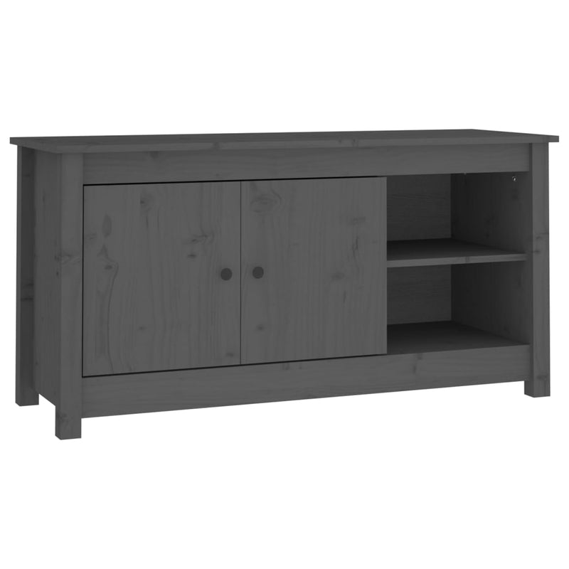 TV-Schrank Grau 103x36,5x52 cm Massivholz Kiefer