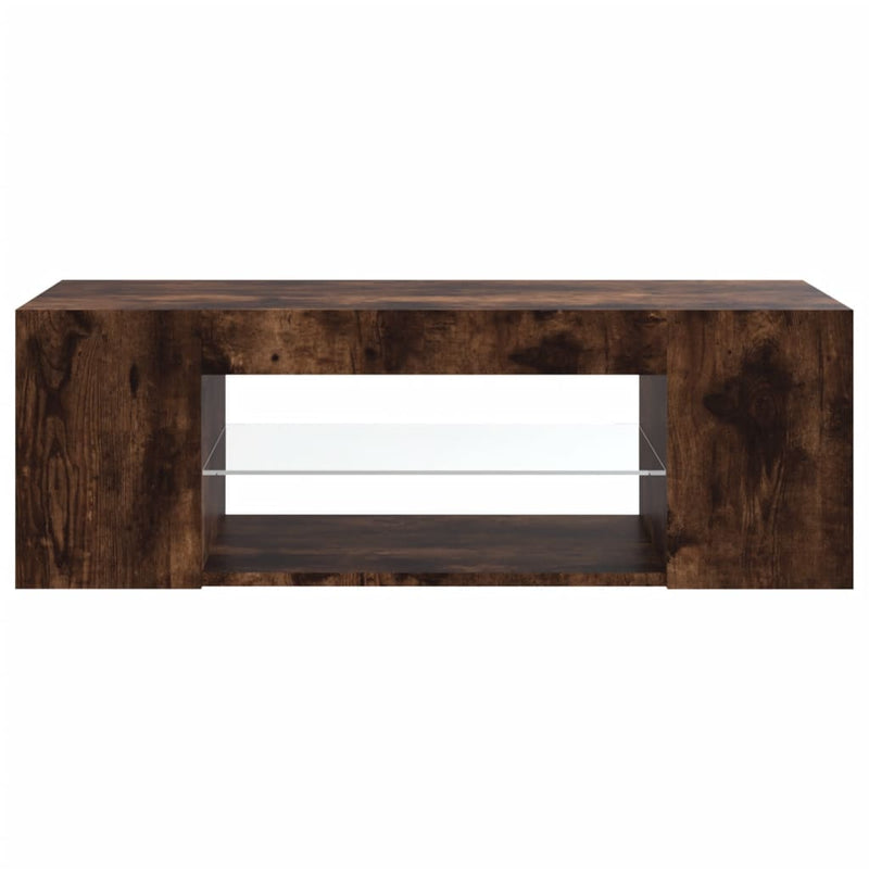 TV-Schrank mit LED-Leuchten Räuchereiche 90x39x30 cm