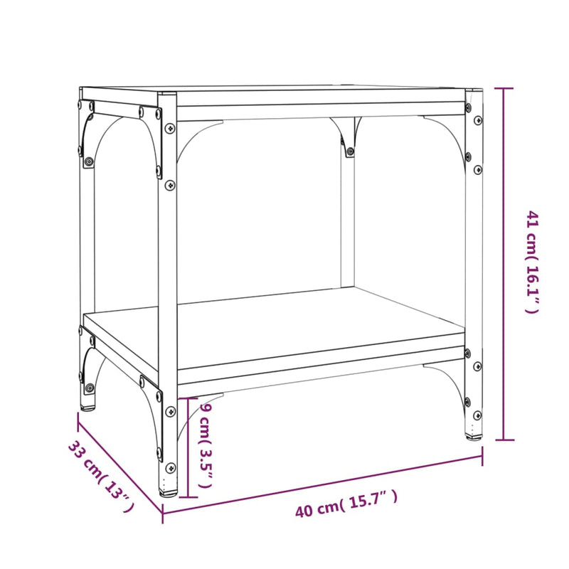 TV-Schrank Schwarz 40x33x41 cm Holzwerkstoff und Stahl