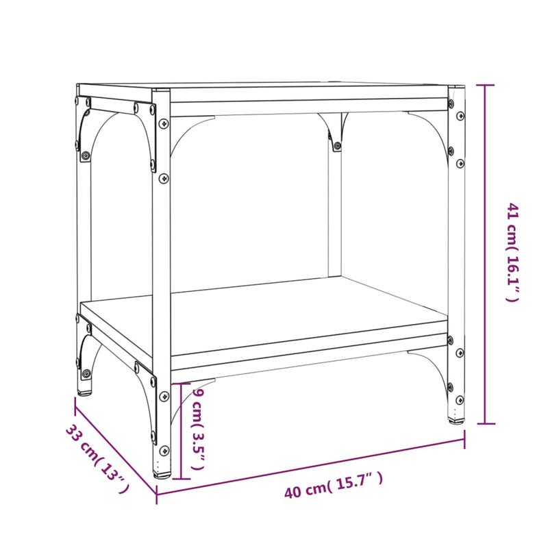 TV-Schrank Sonoma-Eiche 40x33x41 cm Holzwerkstoff und Stahl