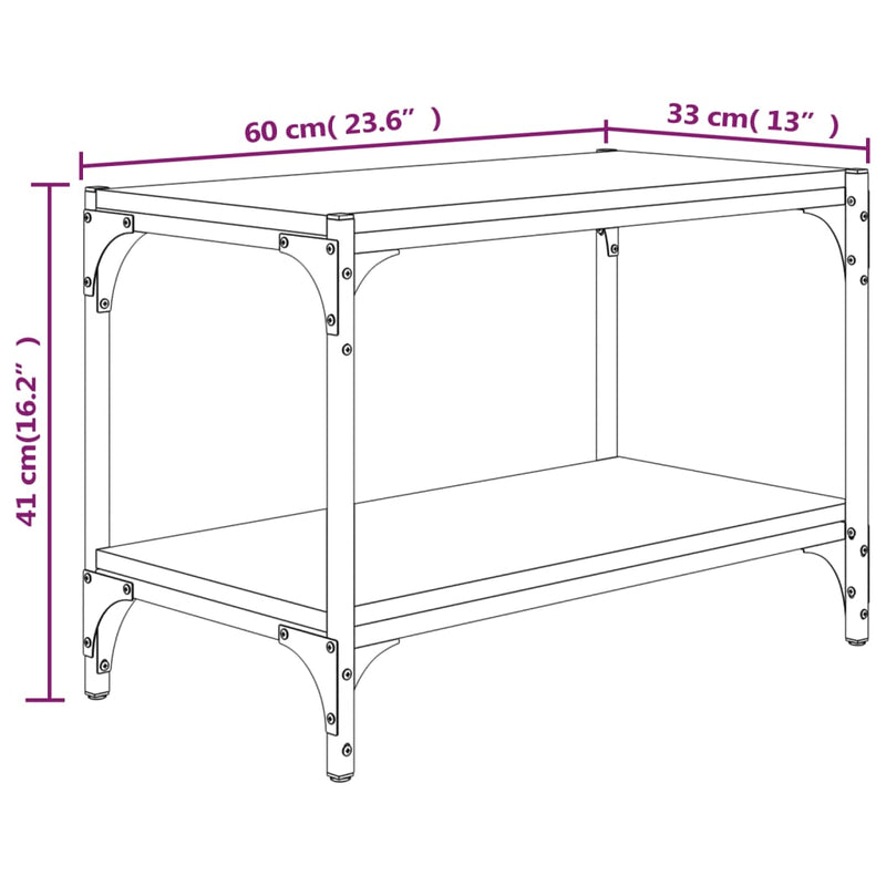 TV-Schrank Sonoma-Eiche 60x33x41 cm Holzwerkstoff und Stahl