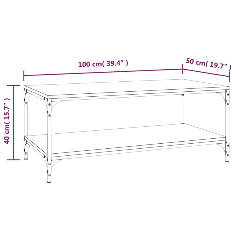 Couchtisch Sonoma-Eiche 100x50x40 cm Holzwerkstoff