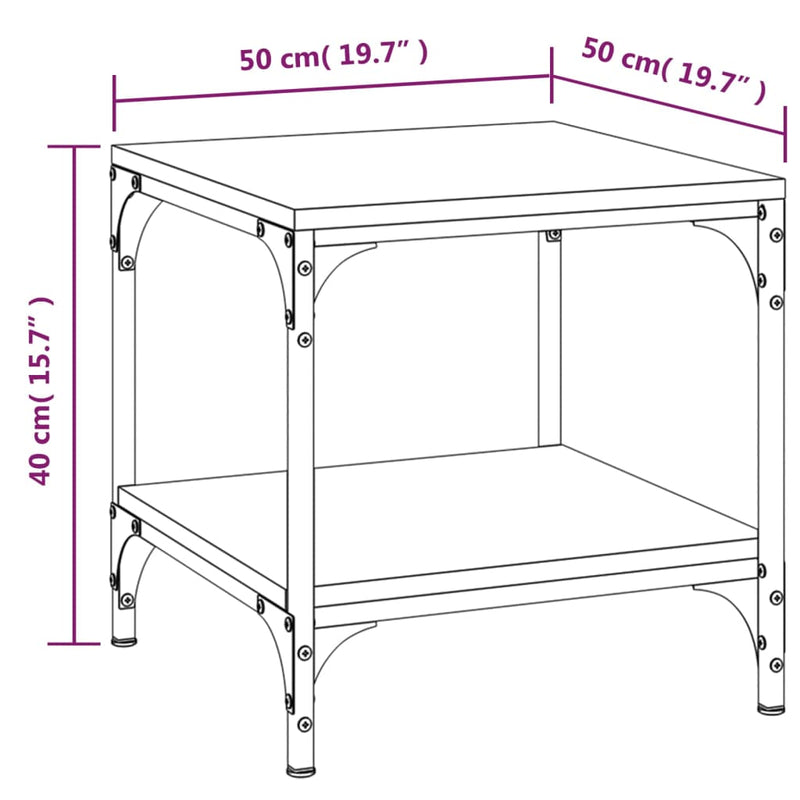 Couchtisch Braun Eichen-Optik 50x50x40 cm Holzwerkstoff