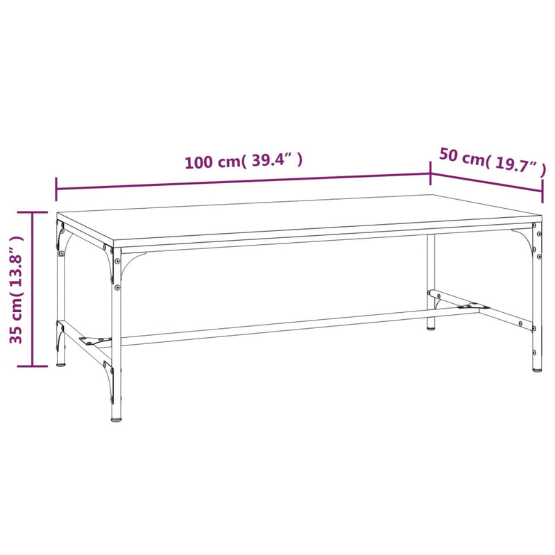 Couchtisch Schwarz 100x50x35 cm Holzwerkstoff