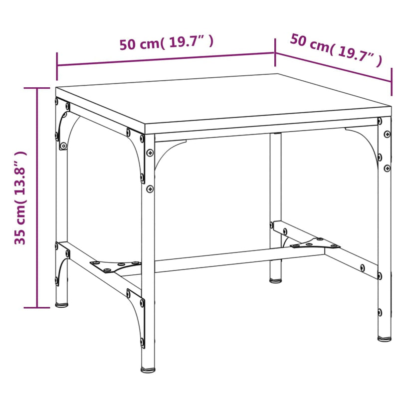 Couchtisch Braun Eichen-Optik 50x50x35 cm Holzwerkstoff