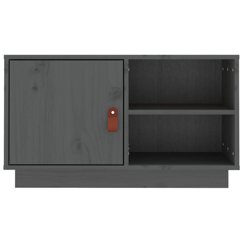 TV-Schrank Grau 70x34x40 cm Massivholz Kiefer