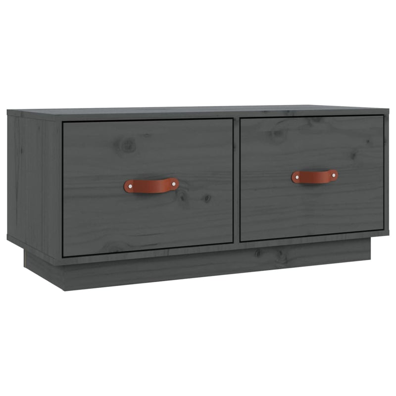 TV-Schrank Grau 80x34x35 cm Massivholz Kiefer