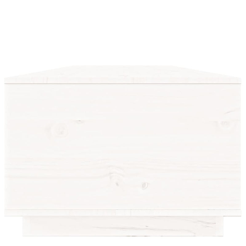 Couchtisch Weiß 100x50x35 cm Massivholz Kiefer