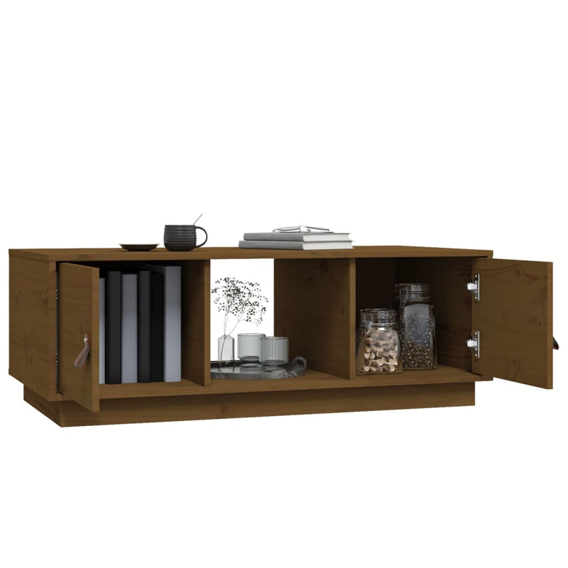 Couchtisch Honigbraun 100x50x35 cm Massivholz Kiefer