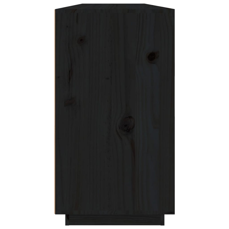 Sideboard Schwarz 100x40x75 cm Massivholz Kiefer