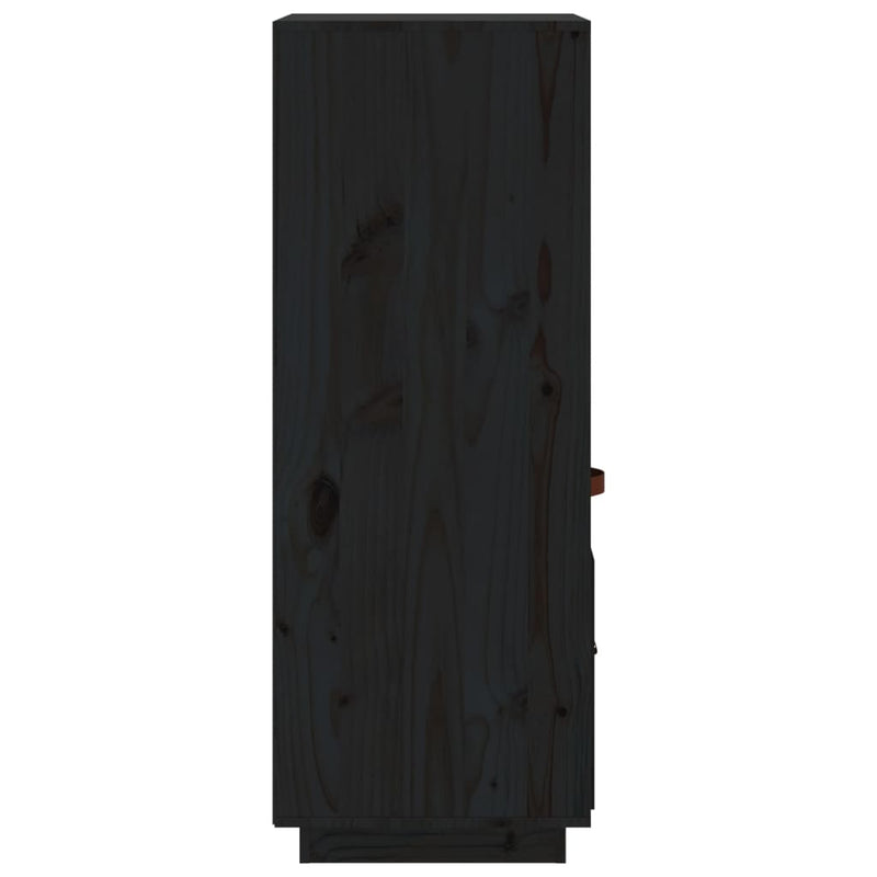 Highboard Schwarz 34x40x108,5 cm Massivholz Kiefer