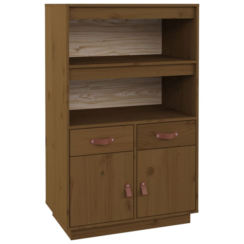 Highboard Honigbraun 67x40x108,5 cm Massivholz Kiefer