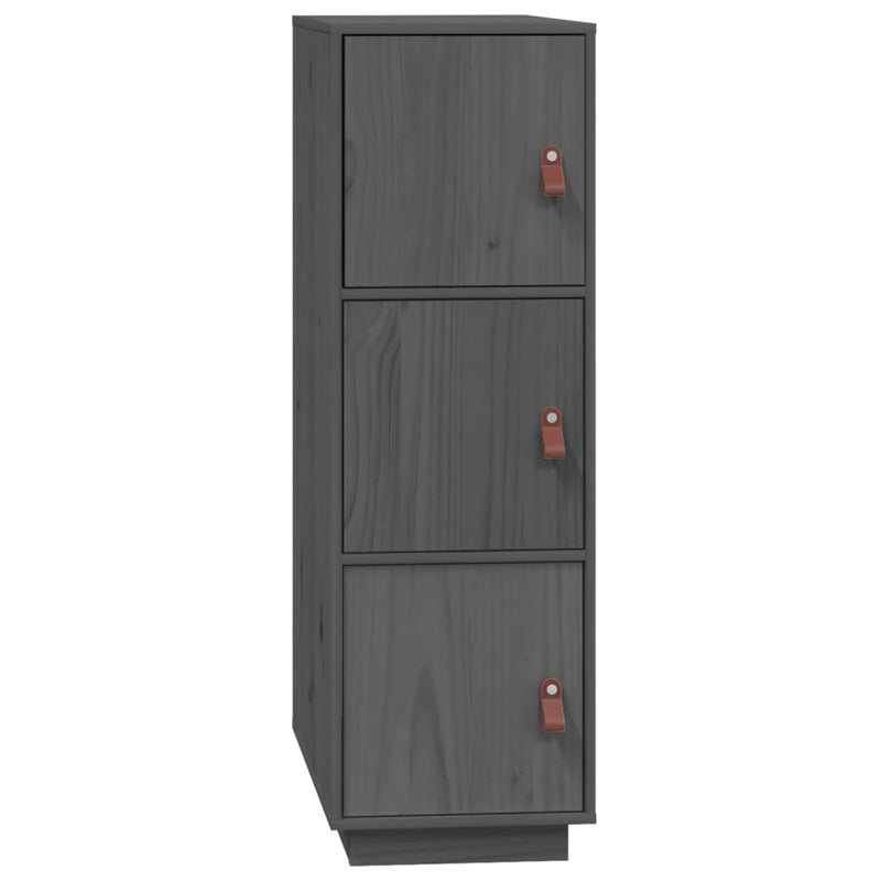 Highboard Grau 34x40x108,5 cm Massivholz Kiefer