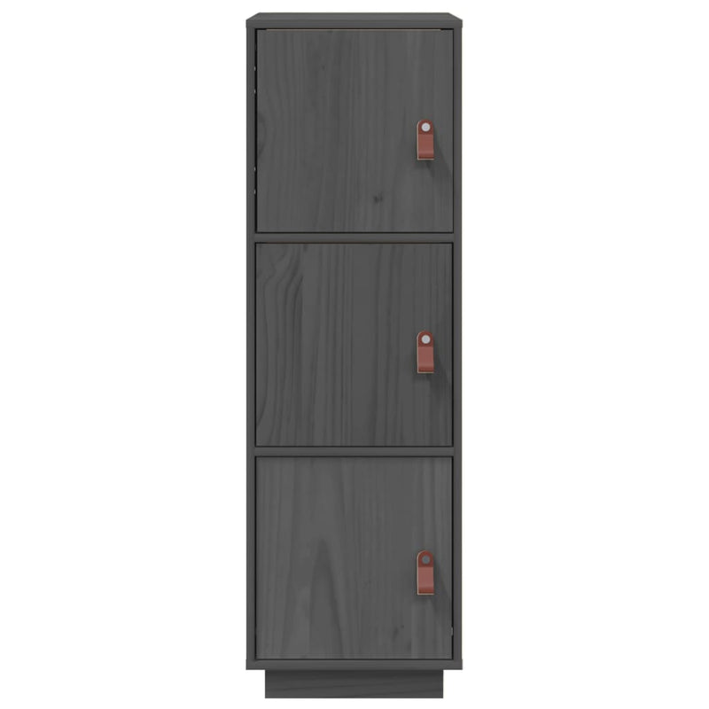 Highboard Grau 34x40x108,5 cm Massivholz Kiefer