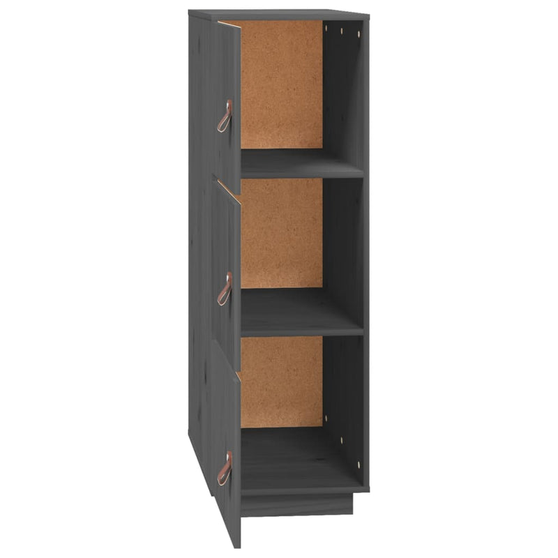 Highboard Grau 34x40x108,5 cm Massivholz Kiefer