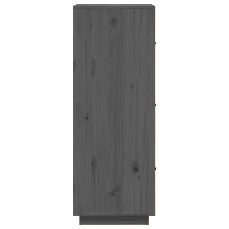 Highboard Grau 34x40x108,5 cm Massivholz Kiefer