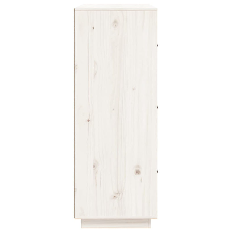 Highboard Weiß 67x40x108,5 cm Massivholz Kiefer