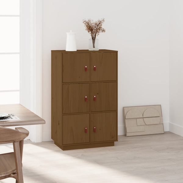 Highboard Honigbraun 67x40x108,5 cm Massivholz Kiefer