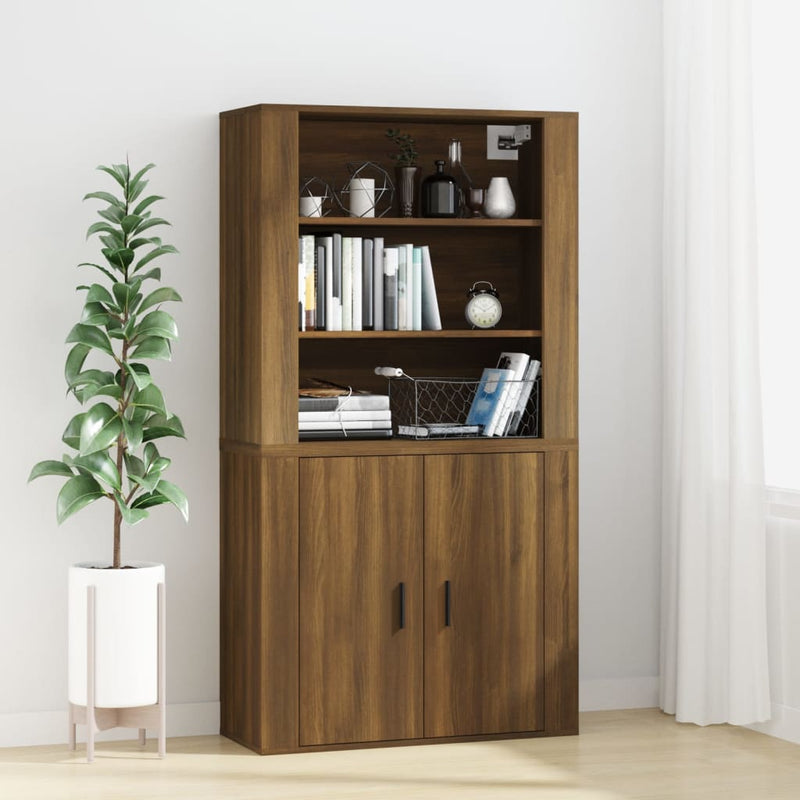 Wandschrank Braun Eichen-Optik 80x33x80 cm Holzwerkstoff