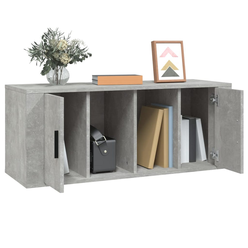 TV-Schrank Betongrau 100x35x40 cm Holzwerkstoff