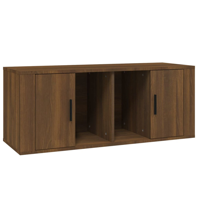 TV-Schrank Braun Eichen-Optik 100x35x40 cm Holzwerkstoff