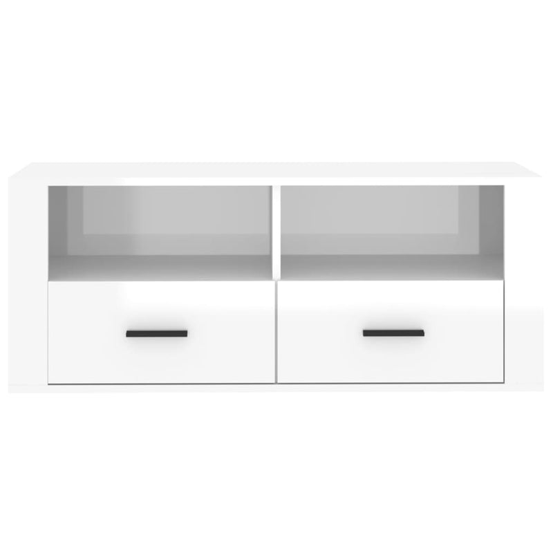 TV-Schrank Hochglanz-Weiß 100x35x40 cm Holzwerkstoff