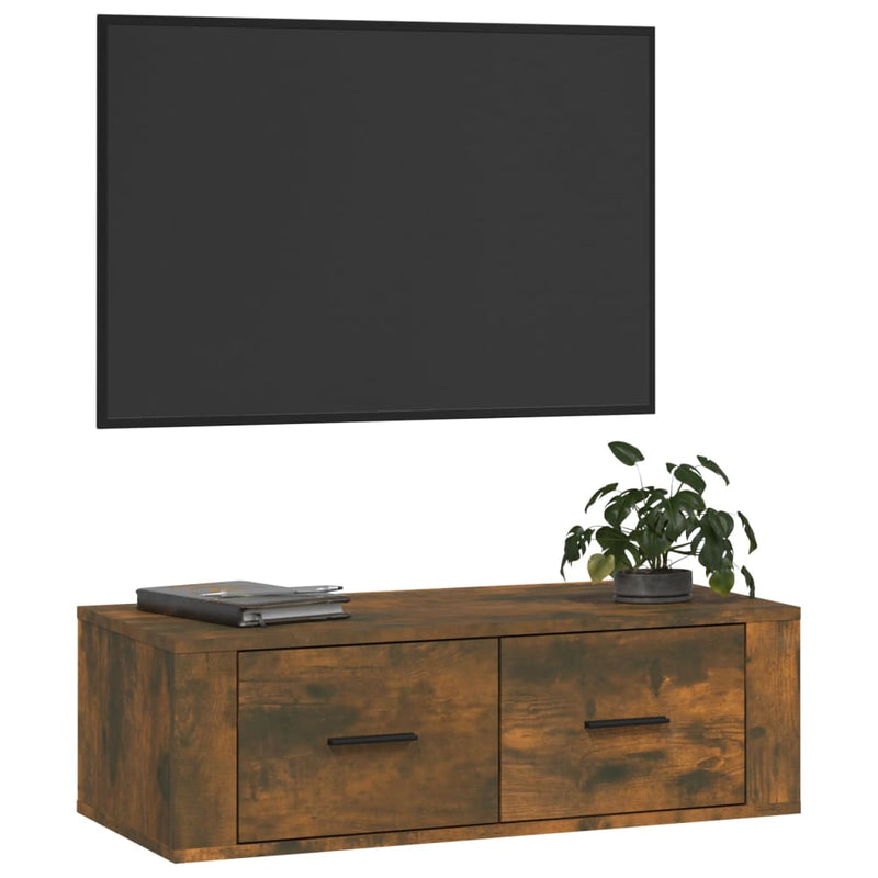 TV-Wandschrank Räuchereiche 80x36x25 cm Holzwerkstoff