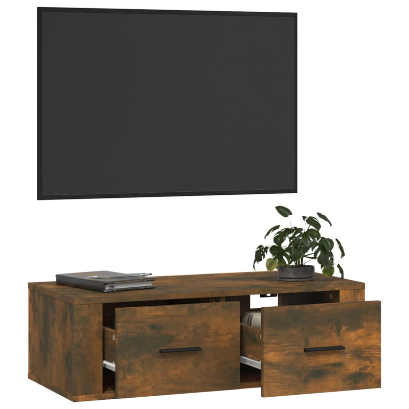 TV-Wandschrank Räuchereiche 80x36x25 cm Holzwerkstoff