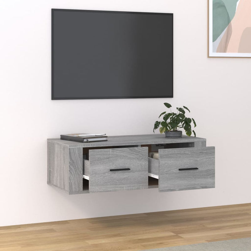 TV-Wandschrank Grau Sonoma 80x36x25 cm Holzwerkstoff