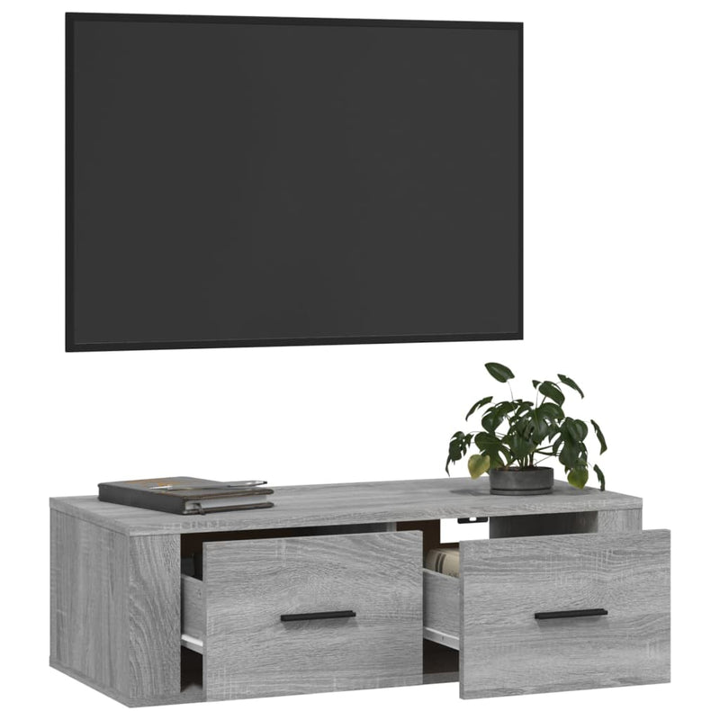 TV-Wandschrank Grau Sonoma 80x36x25 cm Holzwerkstoff