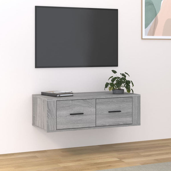 TV-Wandschrank Grau Sonoma 80x36x25 cm Holzwerkstoff