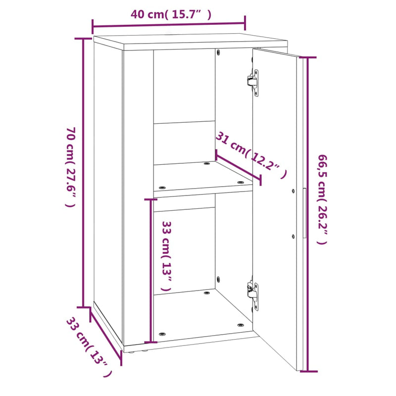 Sideboard Betongrau 40x33x70 cm Holzwerkstoff