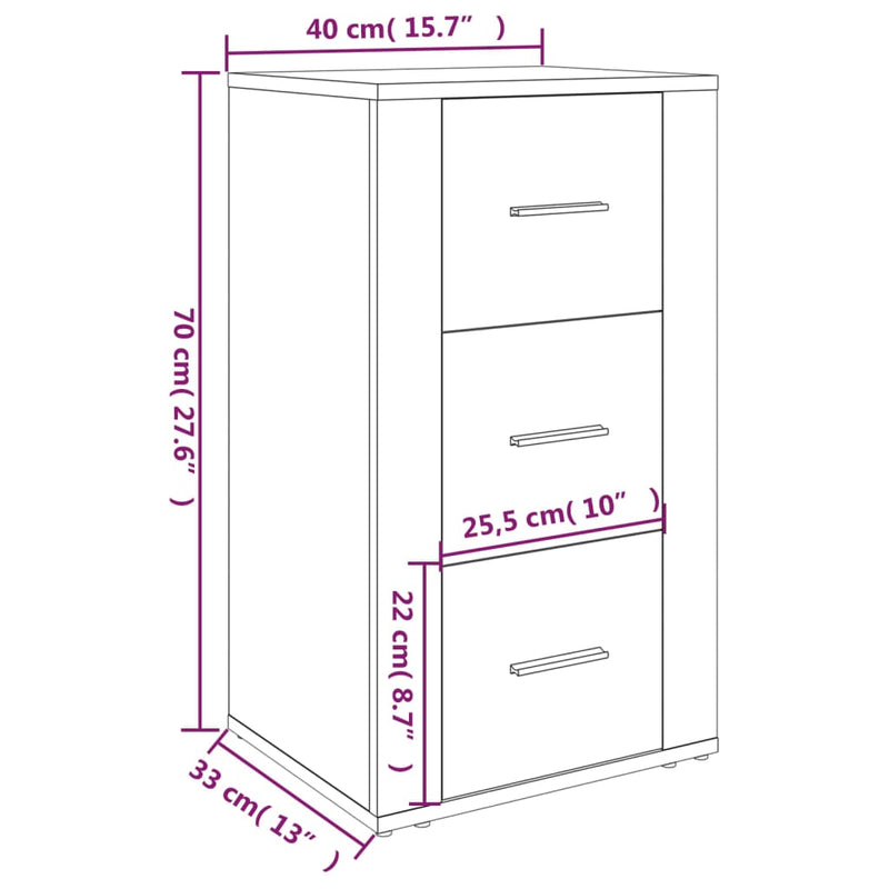 Sideboard Hochglanz-Weiß 40x33x70 cm Holzwerkstoff