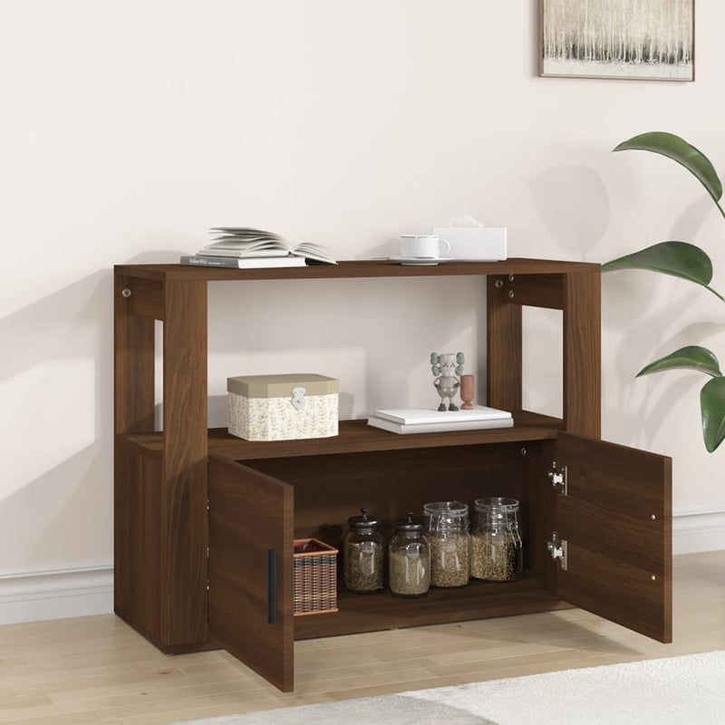 Sideboard Braun Eichen-Optik 80x30x60 cm Holzwerkstoff