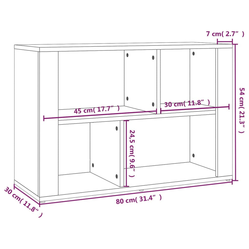 Sideboard Betongrau 80x30x54 cm Holzwerkstoff