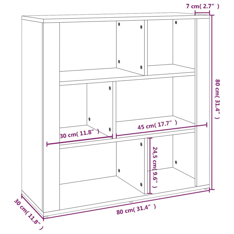 Sideboard Schwarz 80x30x80 cm Holzwerkstoff