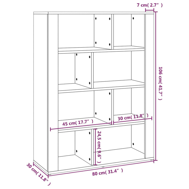 Sideboard Weiß 80x30x106 cm Holzwerkstoff