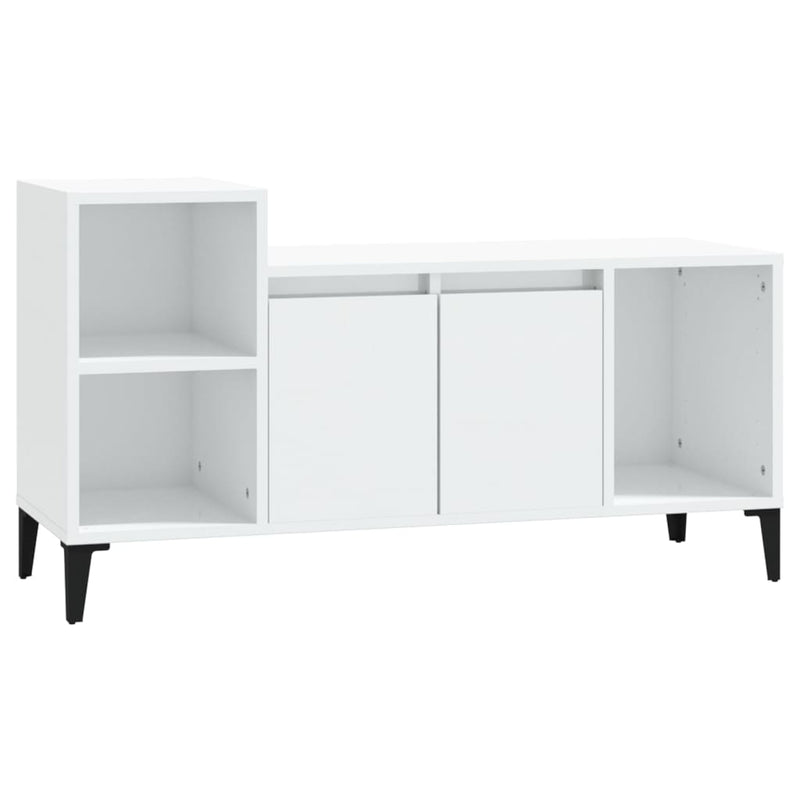 TV-Schrank Hochglanz-Weiß 100x35x55 cm Holzwerkstoff