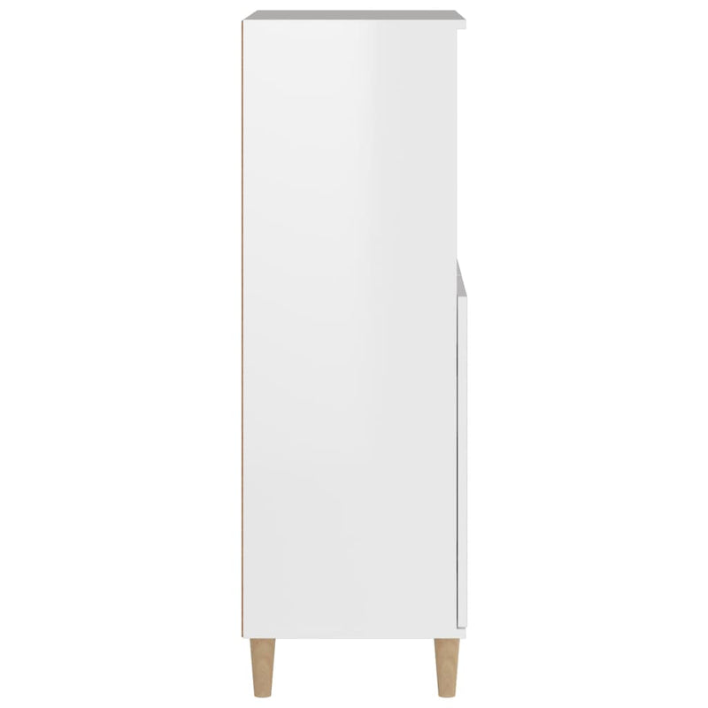 Highboard Hochglanz-Weiß 60x36x110 cm Holzwerkstoff