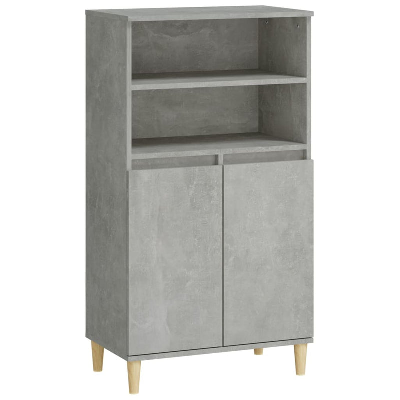 Highboard Betongrau 60x36x110 cm Holzwerkstoff