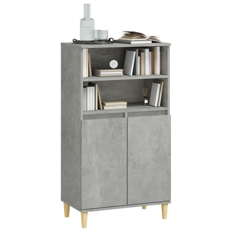 Highboard Betongrau 60x36x110 cm Holzwerkstoff