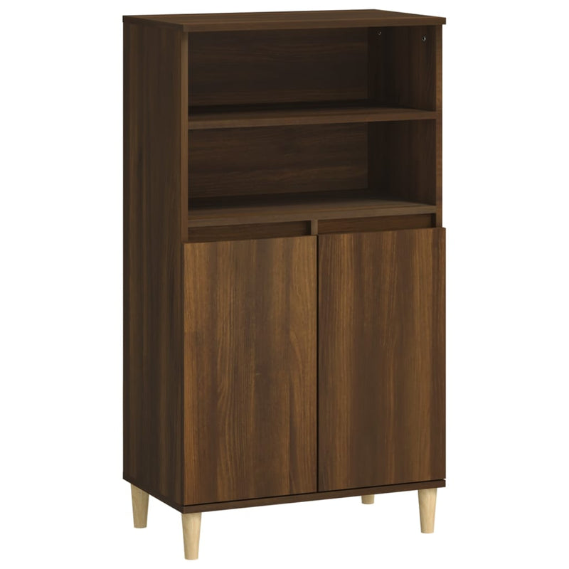 Highboard Braun Eichen-Optik 60x36x110 cm Holzwerkstoff