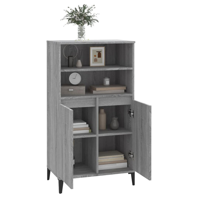 Highboard Grau Sonoma 60x36x110 cm Holzwerkstoff