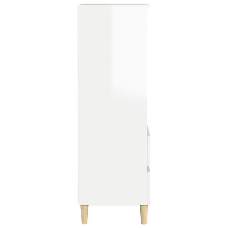 Highboard Hochglanz-Weiß 40x36x110 cm Holzwerkstoff