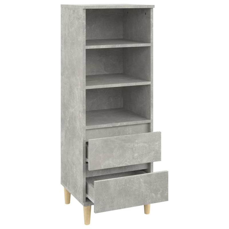 Highboard Betongrau 40x36x110 cm Holzwerkstoff