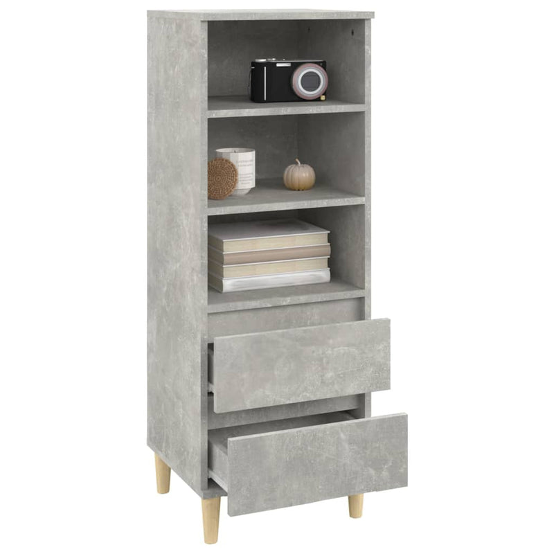 Highboard Betongrau 40x36x110 cm Holzwerkstoff