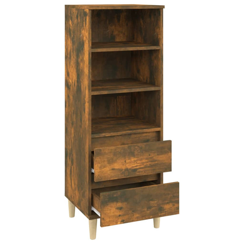 Highboard Räuchereiche 40x36x110 cm Holzwerkstoff