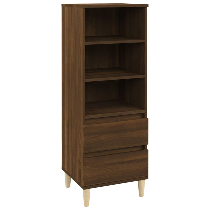 Highboard Braun Eichen-Optik 40x36x110 cm Holzwerkstoff