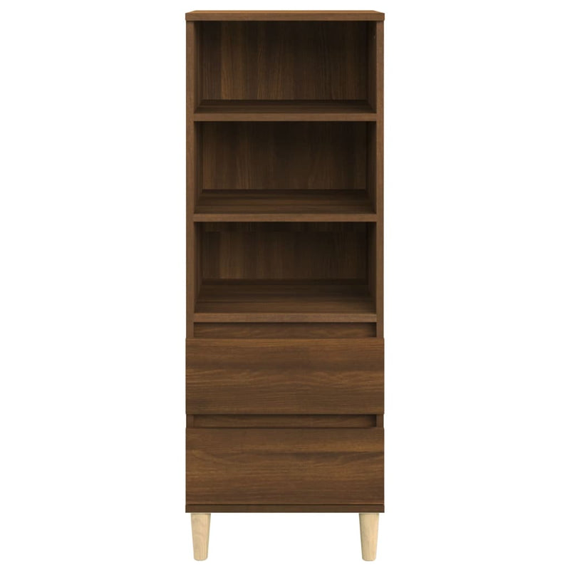 Highboard Braun Eichen-Optik 40x36x110 cm Holzwerkstoff