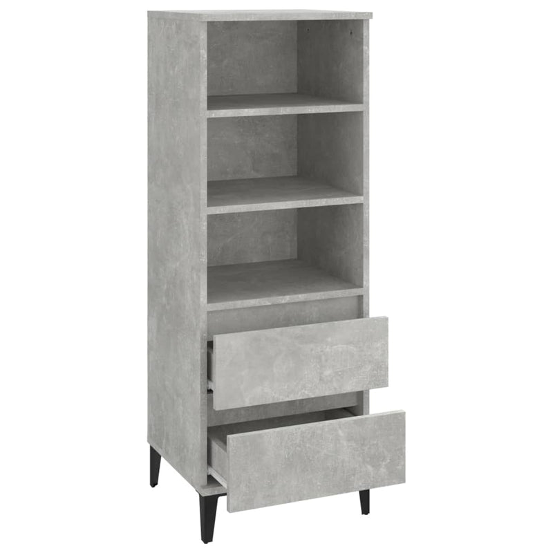 Highboard Betongrau 40x36x110 cm Holzwerkstoff